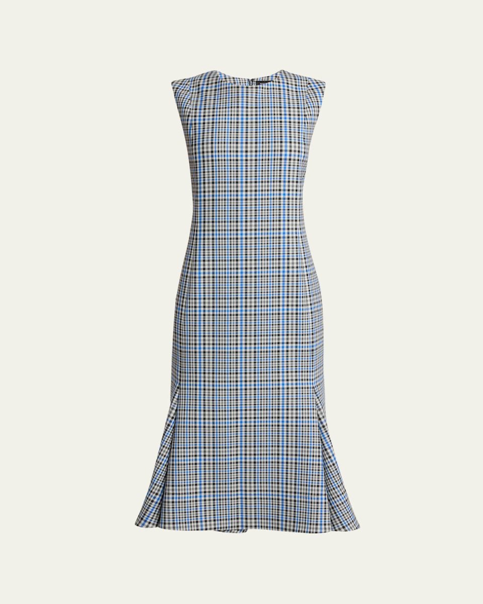 Bruna Plaid Fit-&-Flare Midi Dress